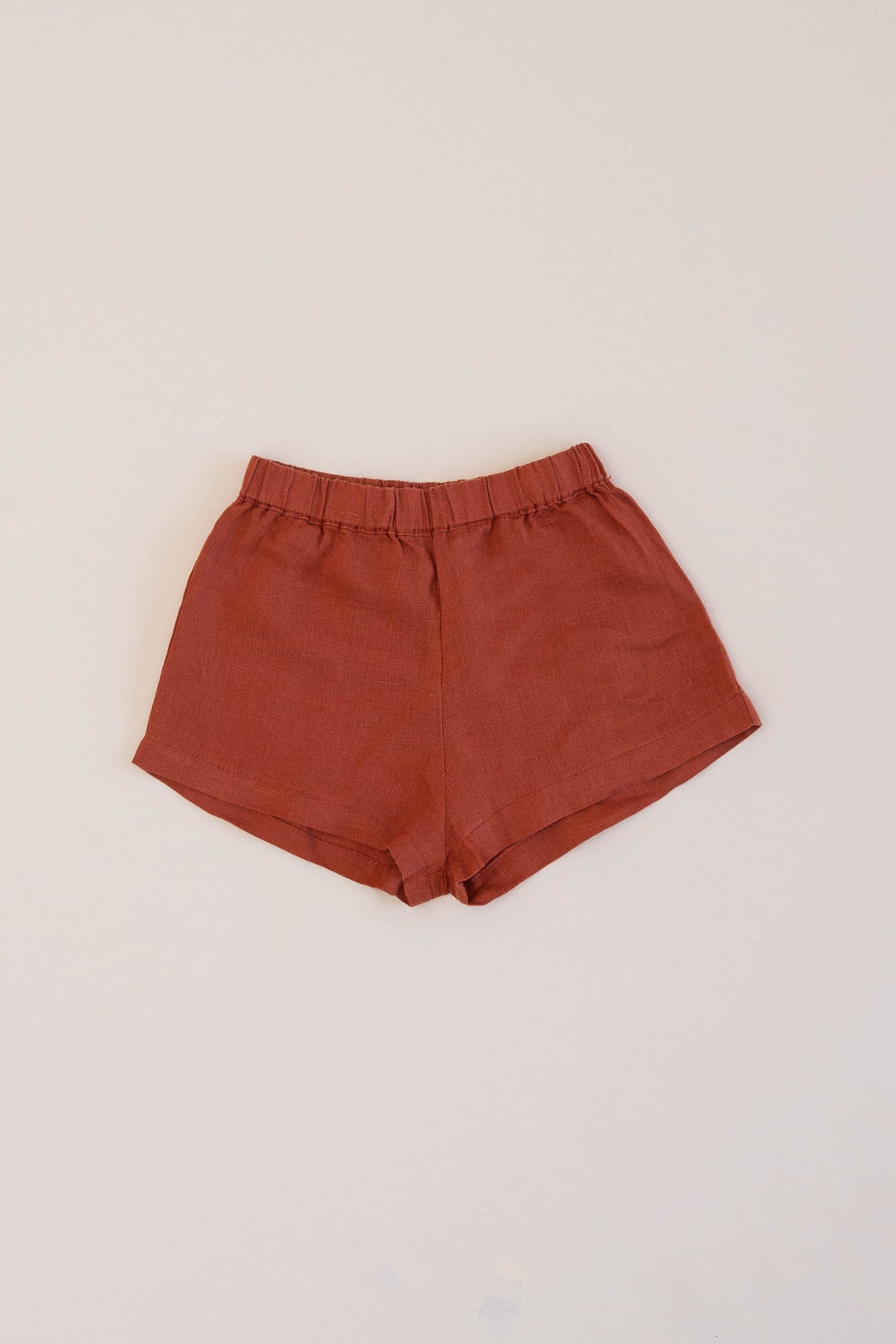BOX LINEN SHORT, RAW SIENNA